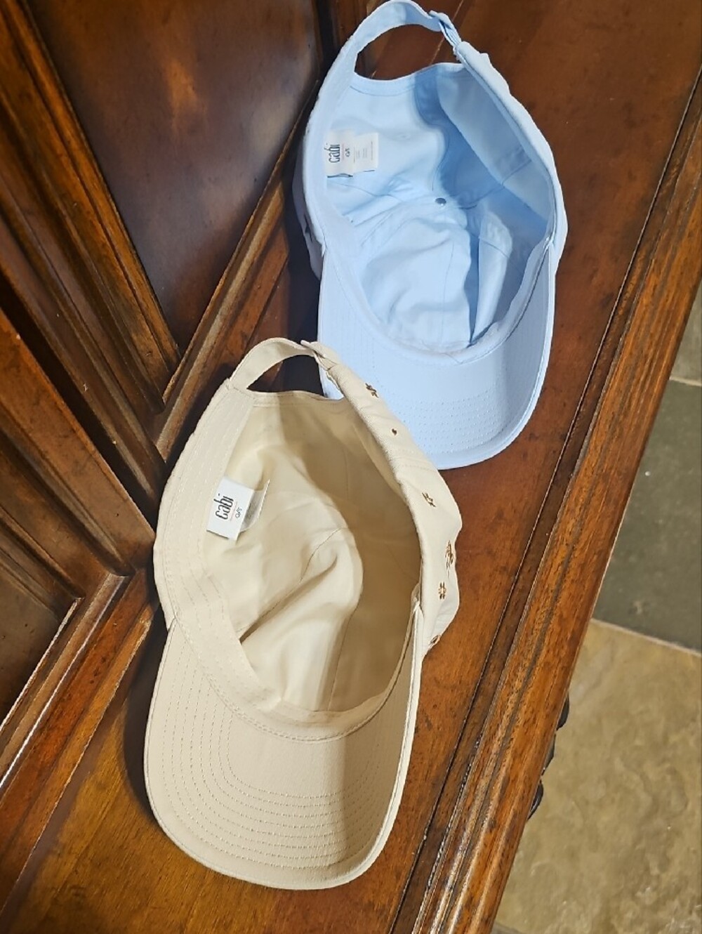 CAbi Spring'26: Set Of 2 Ballcaps Cream W/ Horses & Light Blue Bird Caps! NWOT - Picture 3 of 3